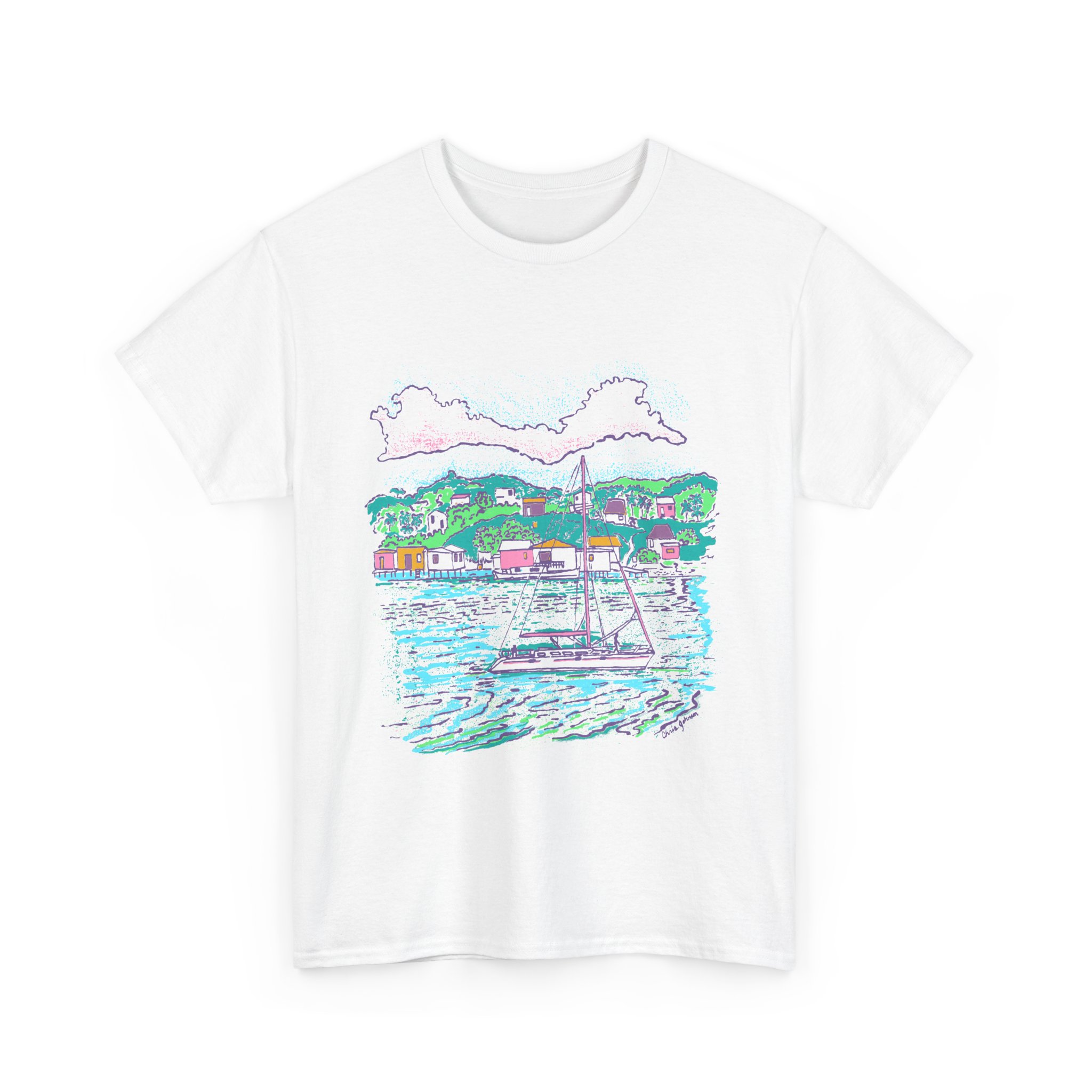 Catamaran Cruising the Bay - Gildan Unisex Heavy Cotton Tee