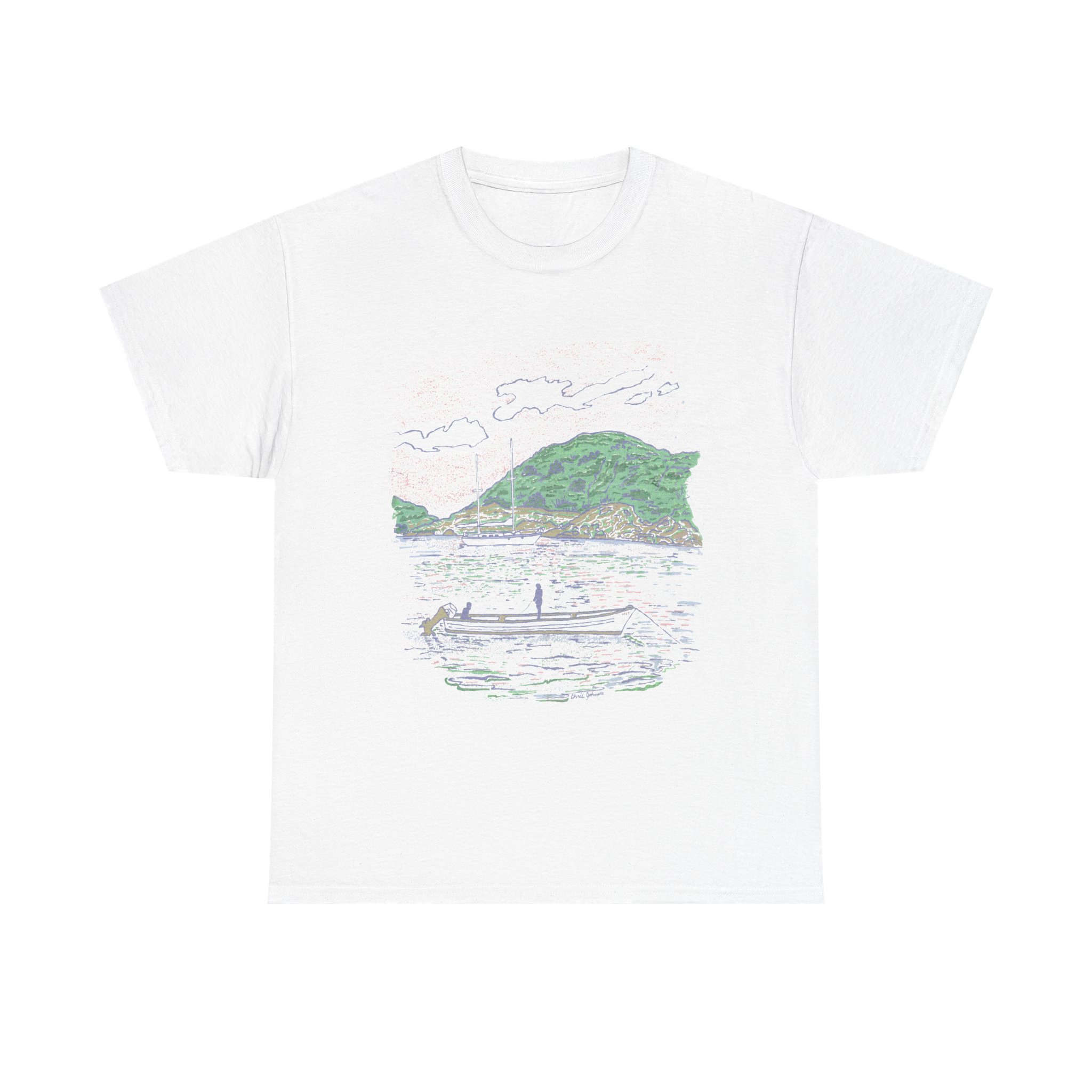 Fishing from the Longboat - Unisex Heavy Cotton Tee